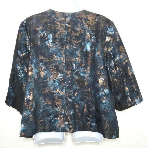 Maggie Barnes for Catherines Autumn Holiday Blazer Sz 4X Iridescent Button Foil - Picture 2 of 3